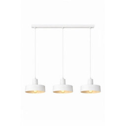 Luminosa Lighting Luminosa Velyo Bar Pendant Ceiling Light White 3X E27 - thumbnail 2