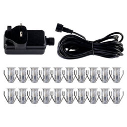 First Choice Lighting Set Of 20 15mm Stainless Steel Ip67 Warm White Led Plinth Decking Kit