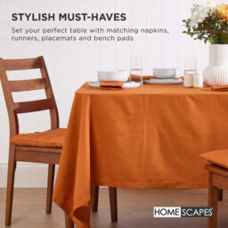 Homescapes Burnt Orange Seat Pads Or Cotton Chair Cushions 40X40 Cm, Set Of 4 Plain Chair Pads For Dining, Kitchen Or Outdoor - thumbnail 7