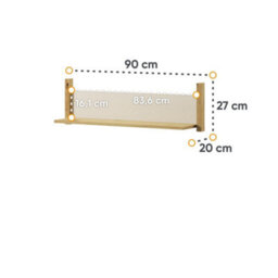 Arte Lenny 05 Wall Shelf In Oak Artisan & Beige - 900mm X 270mm X 200mm - Stylish & Durable Display Space - thumbnail 3