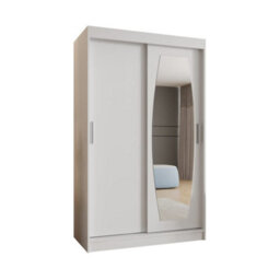 Arte Rossa Sliding Door Wardrobe W120Cm X H200Cm X D62Cm White - Sleek Storage For Compact Bedrooms - thumbnail 1