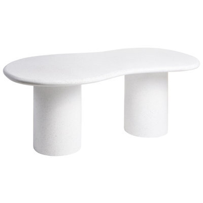 Beliani Garden Dining Table Sirmione 200 Cm 110 Cm Terrazzo Effect White Terrazzo - image 1