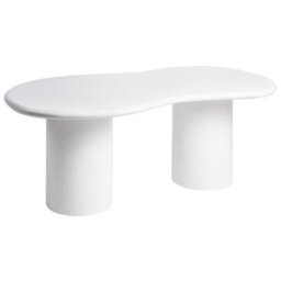 Beliani Garden Dining Table Sirmione 200 Cm 110 Cm Terrazzo Effect White Terrazzo - thumbnail 1