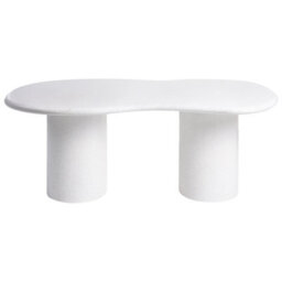 Beliani Garden Dining Table Sirmione 200 Cm 110 Cm Terrazzo Effect White Terrazzo - thumbnail 4