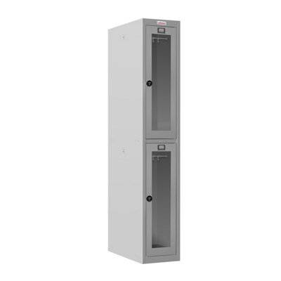 Phoenix Safe Company Phoenix Plc Series Plc1230Ggc 1 Column 2 Clear Doors Personal Locker In Grey With Combination Lock
