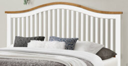 Save On Goods UK 5Ft King Size White & Oak Finish Chunky, Strong Solid Wood Wooden Bed Frame.curved Headboard Head End, Low Foot End Board - thumbnail 4