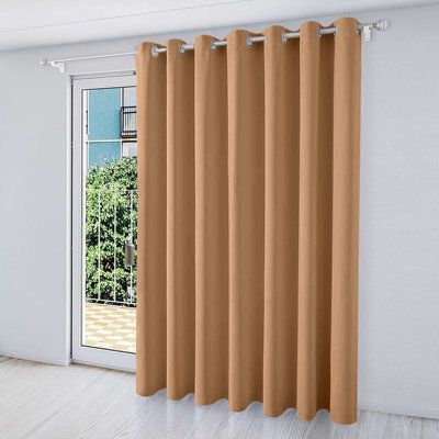 Moonlight Bedding Blackout Polyester Curtain Thermal Natural Beige Curtains With Eyelet Header (Single) 66X84Inch (168X213Cm) - image 1