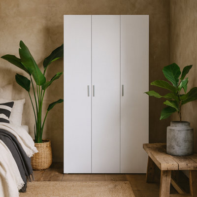 Wyld Haus Daejeon 3-Door White Wooden Wardrobe - image 1