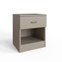 Fwstyle Promo Bedside Table Chest Of Drawers Putty Nightstand 1 Drawer Open Storage (H) 47 (W) 40 (D) 36Cm - thumbnail 2