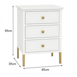 Melody Maison Large Chest Of Drawers & Pair Of Bedside Tables - Aisby White Range - thumbnail 6