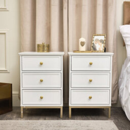 Melody Maison Large Chest Of Drawers & Pair Of Bedside Tables - Aisby White Range - thumbnail 5