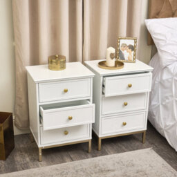 Melody Maison Large Chest Of Drawers & Pair Of Bedside Tables - Aisby White Range - thumbnail 4