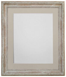 Frames By Post Shabby Chic Distressed Wood With Light Grey Mount For Image Size 8 X 6 Inch - thumbnail 1