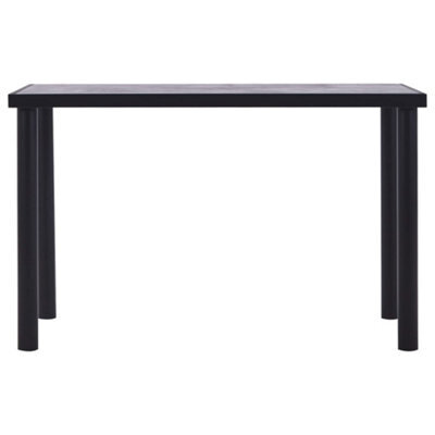 Berkfield Modern Dining Table Black And Concrete Grey 120X60X75 Cm Mdf - image 1