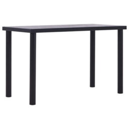 Berkfield Modern Dining Table Black And Concrete Grey 120X60X75 Cm Mdf - thumbnail 2