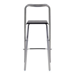 Taylor & Brown 2 X Folding Bar Stool, Wooden Effect Seat With Footrest, Silver Frame, Foldable Kitchen Restaurant Seating, Black - thumbnail 5