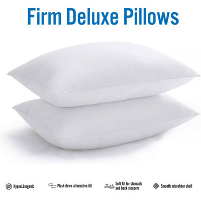 Ameha Pillows Hotel Quality Bounce Back Hollowfiber Filled Firm Deluxe Breathable Pillow 50X75 Cm Pair - image 1