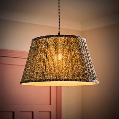 Valuelights Abel Large Floral Pleated Tapered Lamp Shade And Bulb (D)45Cm - image 1