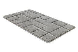 RugsX Bathroom Rug Supreme Lines Non-Slip, Soft - Grey  50X80 Cm - thumbnail 2