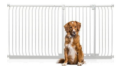 Bettacare Extra Tall Elite Dog Gate, 198Cm - 207Cm, Matt White, Extra Tall 96.8Cm In Height, Pressure Fit Pet Gate - image 1
