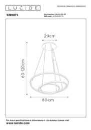 Lucide Triniti Modern Pendant Light 80Cm - Led Dim. - 3000K - Black - thumbnail 7