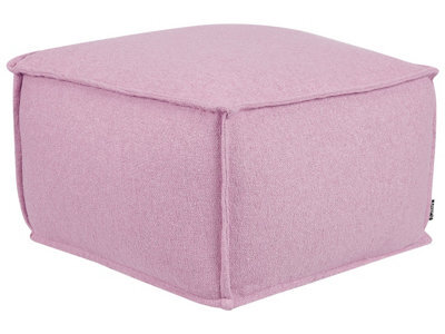 Wyld And Coco Pink Cotton Pouffe - Square Footstool W50 X D50 X H30Cm, Eps Filling - image 1
