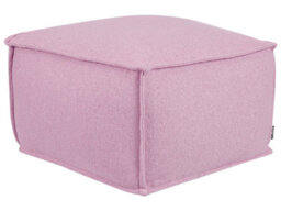 Wyld And Coco Pink Cotton Pouffe - Square Footstool W50 X D50 X H30Cm, Eps Filling - thumbnail 1