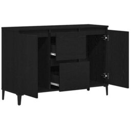 Berkfield Black Oak Sideboard - 104X35X70 Cm, Made From Engineered Wood - thumbnail 5
