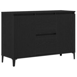 Berkfield Black Oak Sideboard - 104X35X70 Cm, Made From Engineered Wood - thumbnail 2