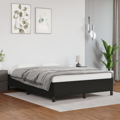 Berkfield Bed Frame Black 135X190 Cm 4Ft6 Double Faux Leather - image 1
