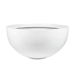 Primrose Gloss White Garden Outdoor Fibreglass High Low Bowl Planter 72Cm - thumbnail 1