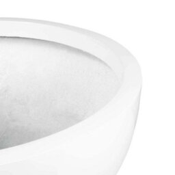 Primrose Gloss White Garden Outdoor Fibreglass High Low Bowl Planter 72Cm - thumbnail 4