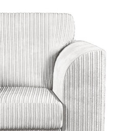 Furnishings For Less UK Luxor Jumbo Cord 2 + 1 + 1 Fabric 3 Piece Sofa Suite - Scatter Back Silver - thumbnail 4