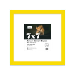 "7X7"" Yellow Picture Frame - 7X7"" Square Frame With 5X5"" Mount For 7X7""/5X5"" Pictures Luxurious Style Wall Art, 1 Pack" - thumbnail 1