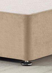 "Somnior Beds Premier 2Ft6 Small Single Divan Bed Base With 30"" Tufted Headboard - Plush Velvet, Beige" - thumbnail 3