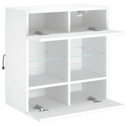 Walplus Tv Wall Cabinet With Led Lights White 58.5X30X60.5 Cm - thumbnail 8