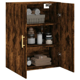 Berkfield Wall Mounted Cabinet Smoked Oak 69.5X34X90 Cm - thumbnail 5