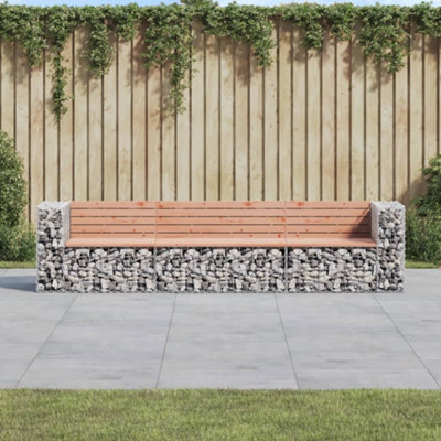 Berkfield Garden Bench Gabion Design 287X71X65.5 Cm Solid Wood Douglas - image 1