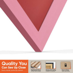 "AK Frames 25X17"" Pink Sleek Vinyl Record Frame With Crimson Mount For 12 Inch Lp Cover & Disc - Overlapped Design" - thumbnail 3