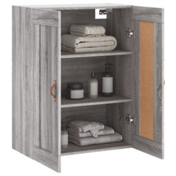 Berkfield Wall Mounted Cabinet Grey Sonoma 69.5X34X90 Cm Engineered Wood - thumbnail 5