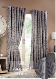 Luxury Living Tivoli Eyelet Ring Top Curtains Silver - thumbnail 2