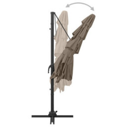 Berkfield 4-Tier Parasol With Aluminium Pole Taupe 250X250 Cm - thumbnail 5