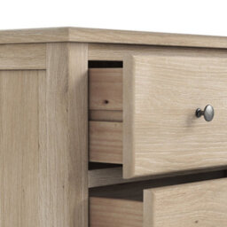 Celine Washed Oak 3 Drawer Bedside Table - Fully Assembled By Roseland Furniture - thumbnail 5
