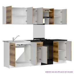 Heze Furniture Summer 7 Unit Kitchen Cabinets Set 230Cm In Light Delano Oak - thumbnail 3