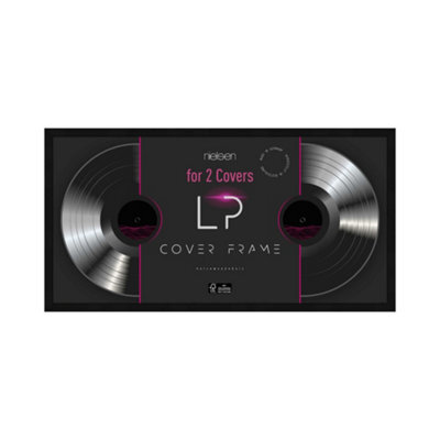 Nielsen Vinyl Double Record Display Frame - Black Wood 31.4X63.3X2.5Cm - Fits Double Lps - With Push And Turn Clips - image 1