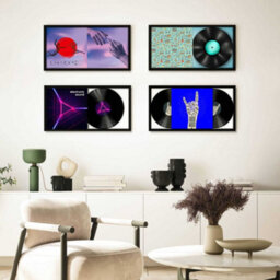 Nielsen Vinyl Double Record Display Frame - Black Wood 31.4X63.3X2.5Cm - Fits Double Lps - With Push And Turn Clips - thumbnail 3