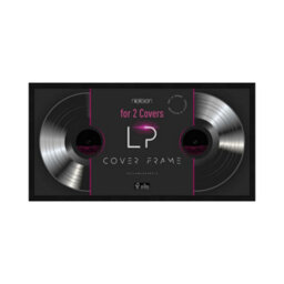 Nielsen Vinyl Double Record Display Frame - Black Wood 31.4X63.3X2.5Cm - Fits Double Lps - With Push And Turn Clips