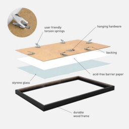 Nielsen Vinyl Double Record Display Frame - Black Wood 31.4X63.3X2.5Cm - Fits Double Lps - With Push And Turn Clips - thumbnail 4