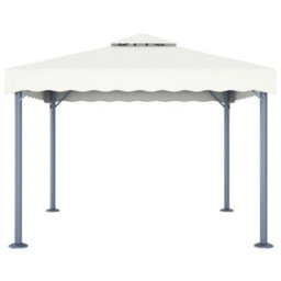 Berkfield Classic Gazebo With Led String Lights 300X300 Cm Cream Aluminium - thumbnail 4
