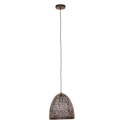 Orsina Small Black Pendant Light With Iron Frame, Perforated Shade Hanging Fixture, Artistic Black Pendant Lamp - image 1